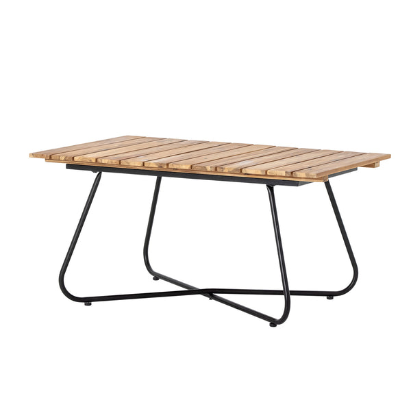 שולחן קפה Hampton - מסגרת שחורה + עץ שיטה טבעי