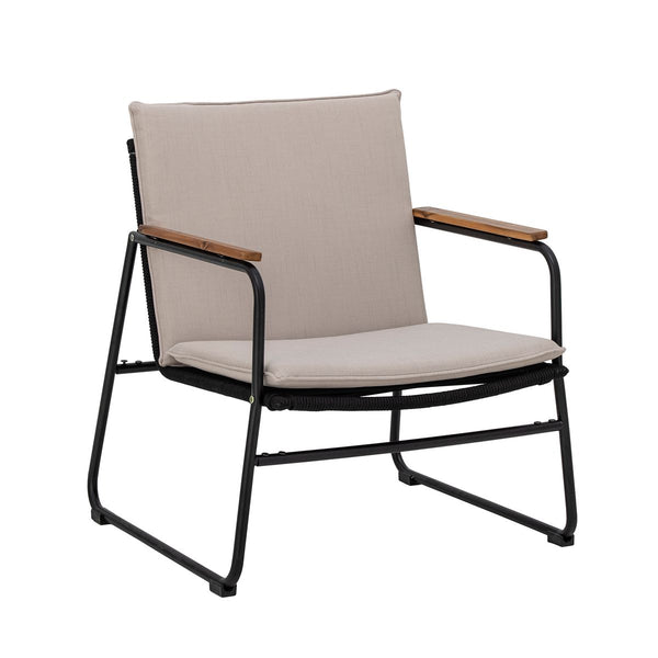 כורסא Hampton מסגרת שחורה + ריפוד אפור בהיר