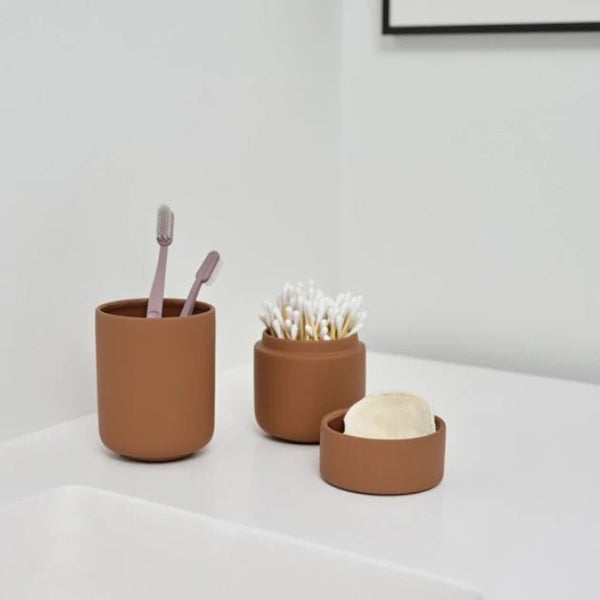 צנצנת עם מכסה לצמר גפן Ume - טרקוטה – SHAZLONG | שזלונג