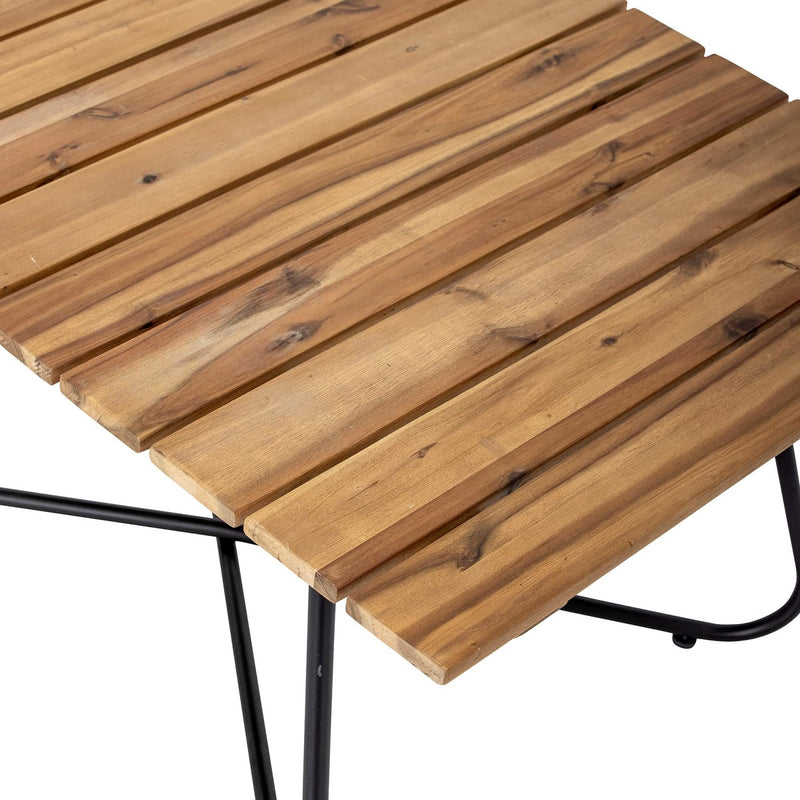 שולחן קפה Hampton - מסגרת שחורה + עץ שיטה טבעי