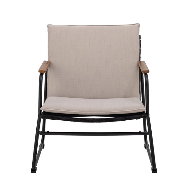 כורסא Hampton מסגרת שחורה + ריפוד אפור בהיר