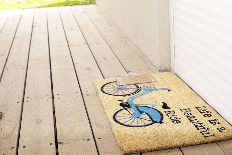 שטיח סף לכניסה לבית 75X45 ס"מ - סיבי קוקוס "אופניים"