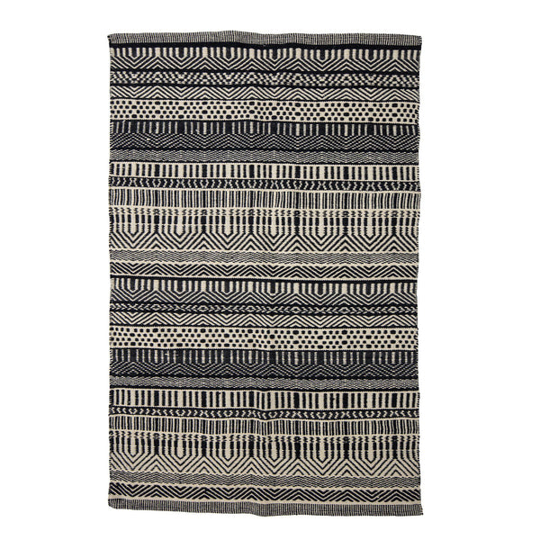 שטיח צמר 180x120 ס"מ Joob - שחור / לבן