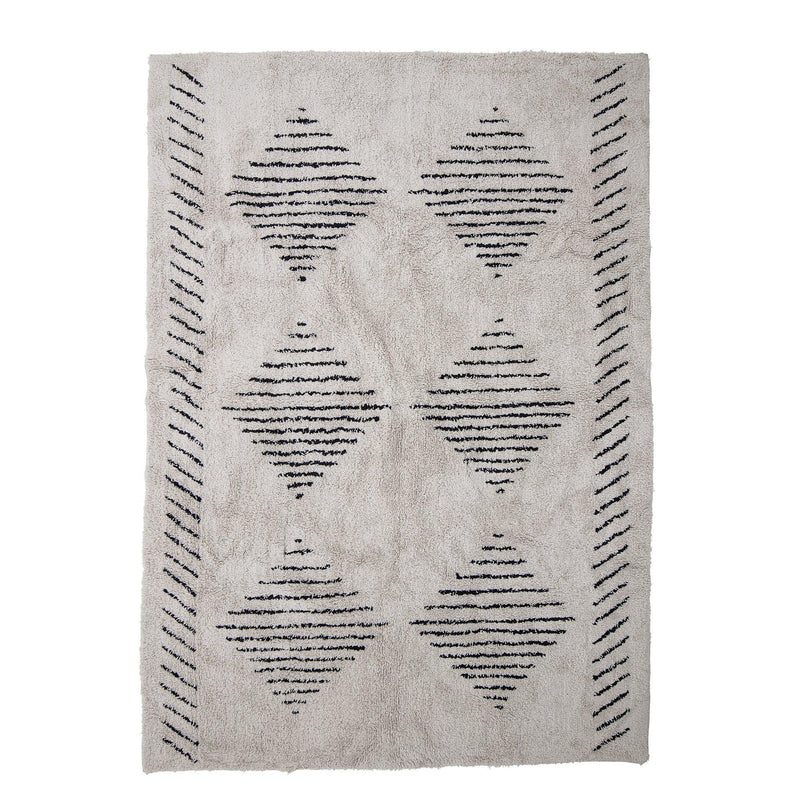 שטיח כותנה 200x140 ס"מ Jegor - לבן / שחור