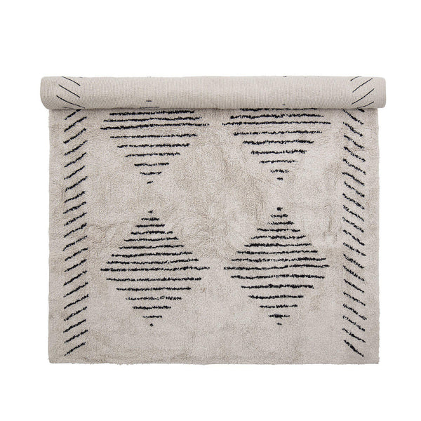 שטיח כותנה 200x140 ס"מ Jegor - לבן / שחור