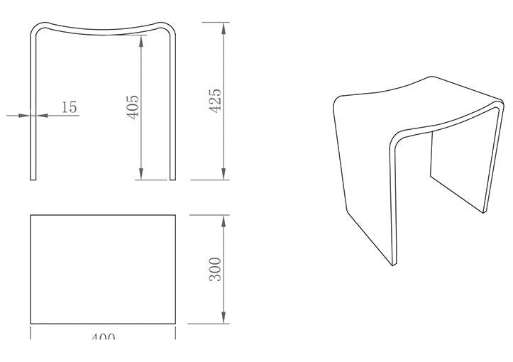 סטול עמיד למים 40X30X42.5 ס"מ - ניאולייט לבן