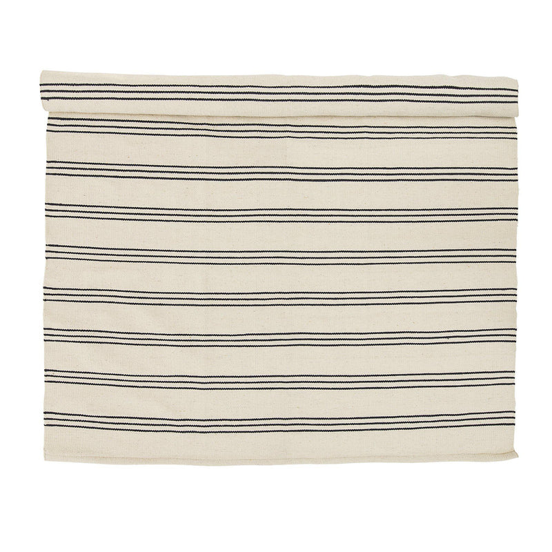 שטיח כותנה Stripes מידה 240x140 ס"מ - שחור / לבן