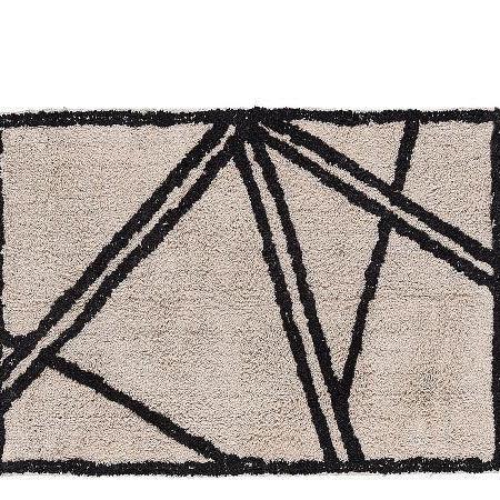שטיח כותנה שייפס 90x60 ס"מ - שחור/טבעי